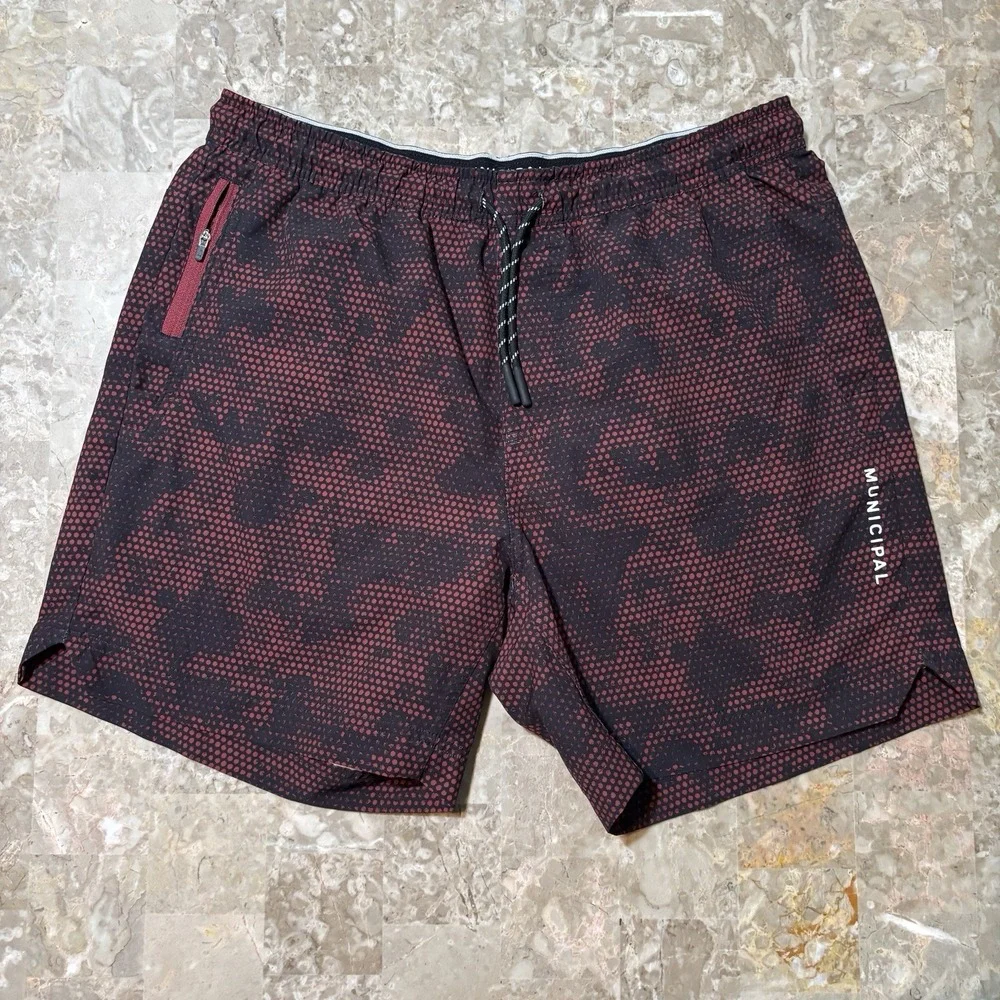 Municipal Shorts Mens Medium Red 4 AM Training Club 6